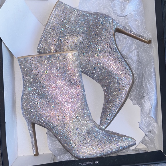 Womens International Concepts Reisa Dress Booties Rhinestone bling Pointed Toe 5 - Picture 4 of 5